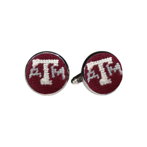 Smathers and Branson Texas A M Needlepoint Cufflinks  