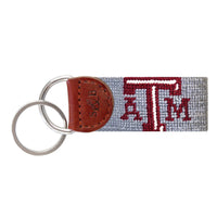Smathers and Branson Texas A&M Needlepoint Key Fob Grey 