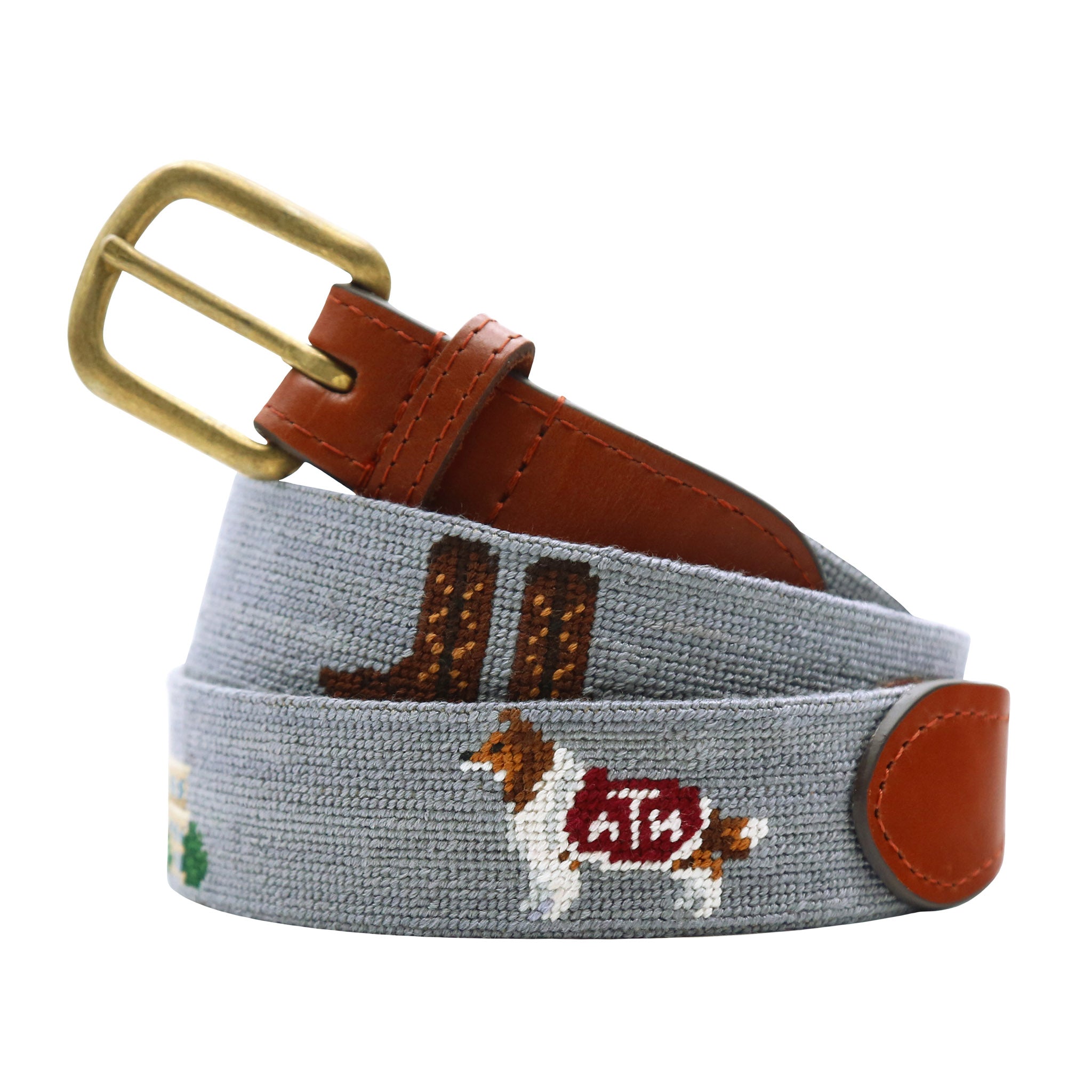 Smathers and Branson Texas A&M Needlepoint Life Belt Grey 