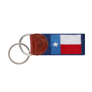 Smathers and Branson Texas Flag Classic Navy Needlepoint Key Fob  