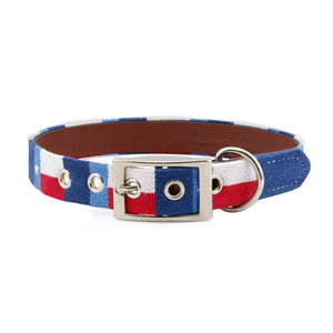 Smathers and Branson Texas Flag Needlepoint Dog Collar Looped 