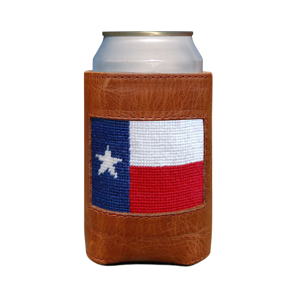 Smathers and Branson Texas Flag Multi Needlepoint Can Cooler   