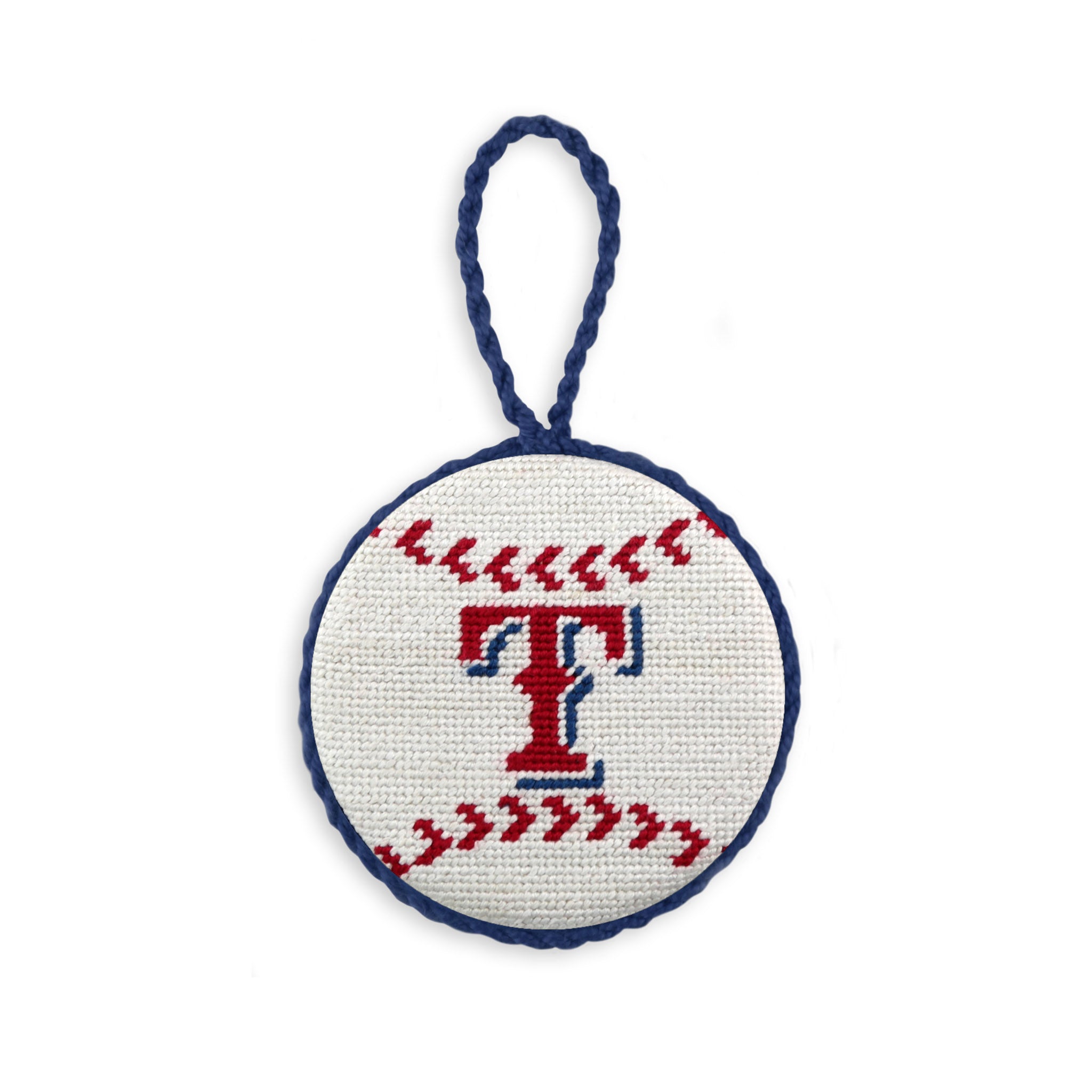 Smathers and Branson Texas Rangers Baseball Needlepoint Ornament  
