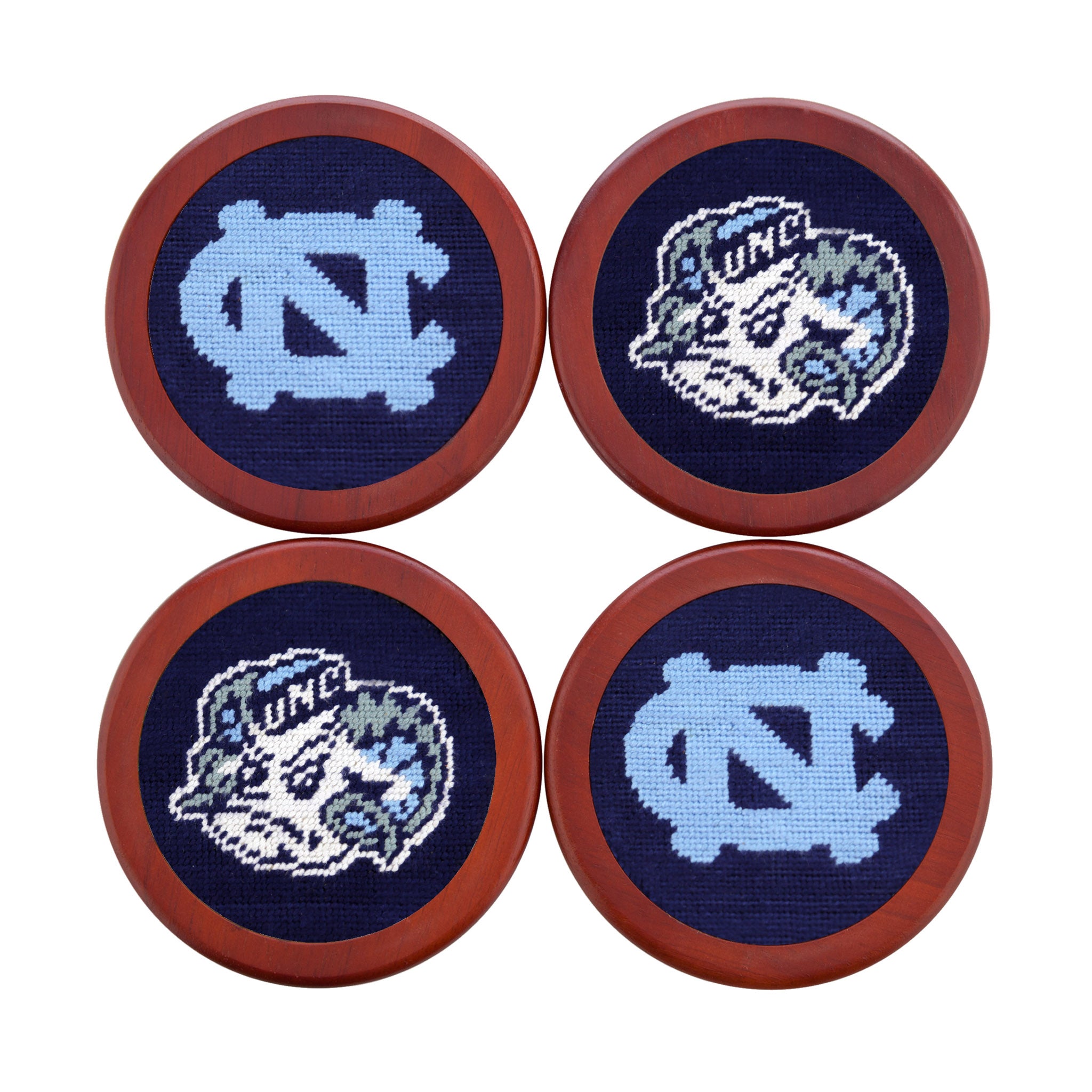 Smathers and Branson UNC Needlepoint Coasters   