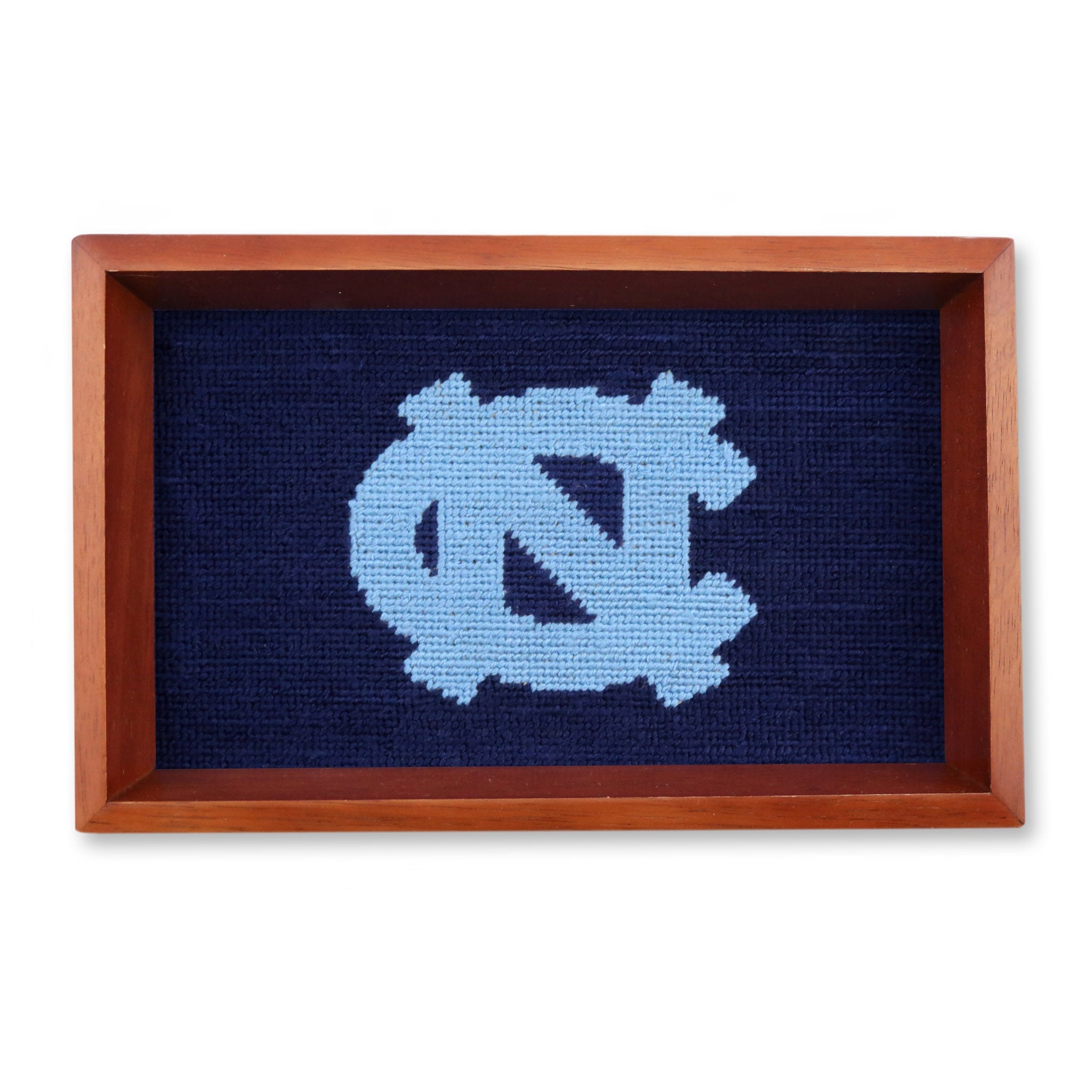 UNC Valet Tray (Dark Navy) (Chestnut Wood) - Thumbnail 2