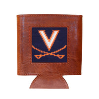 Smathers and Branson UVA Dark Navy Needlepoint Can Cooler   