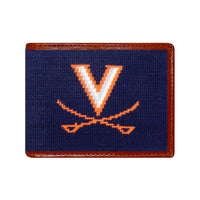 Smathers and Branson UVA Needlepoint Bi-Fold Wallet Dark Navy  