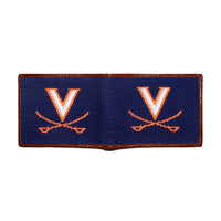 Smathers and Branson UVA Needlepoint Bi-Fold Wallet Dark Navy  