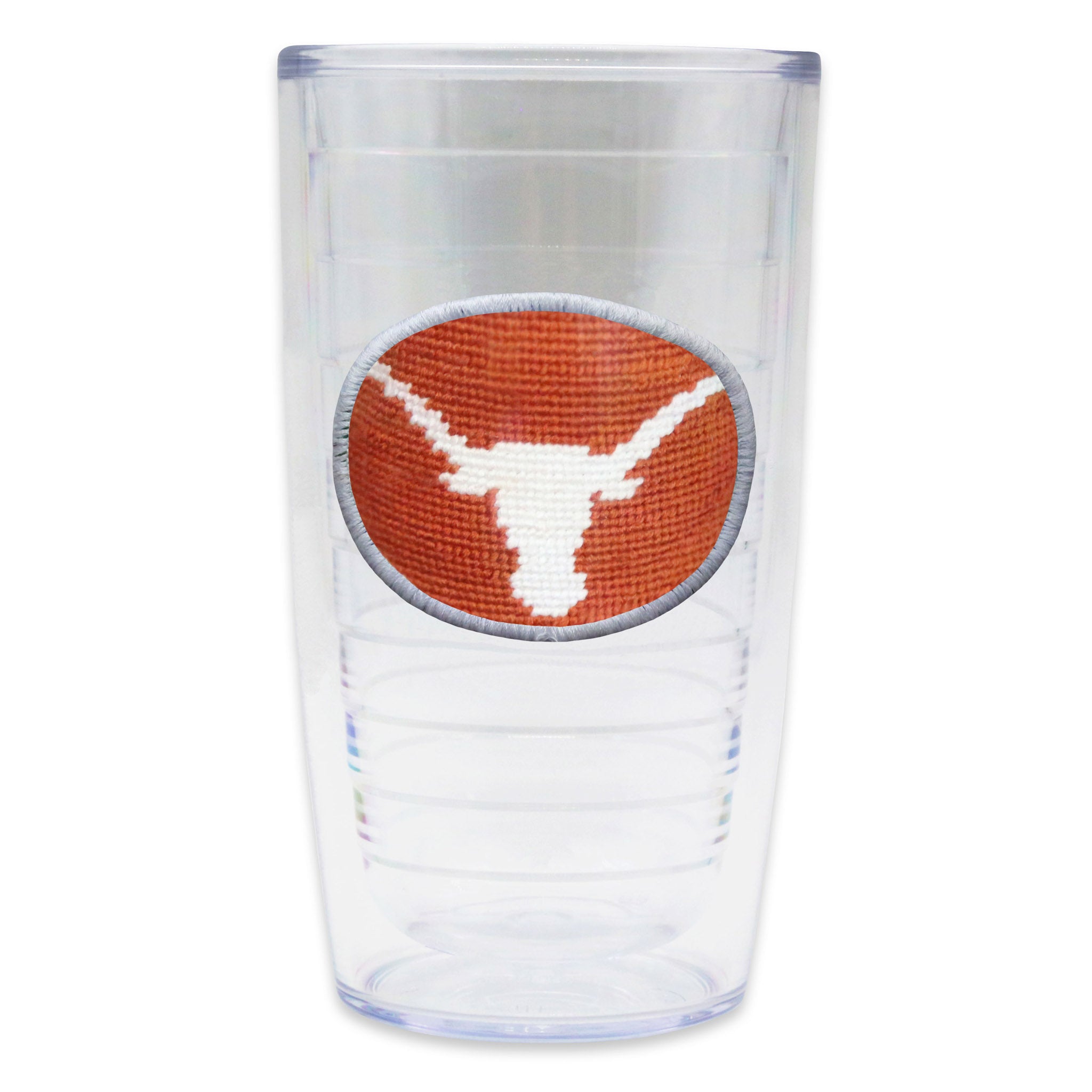 Smathers and Branson University of Texas Needlepoint Tervis Tumbler Burnt Orange White Edge   