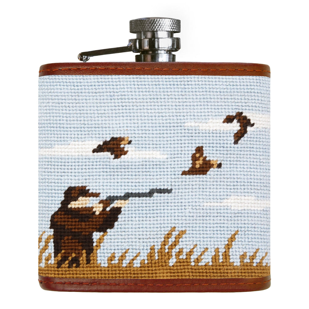 Smathers and Branson Upland Shoot Needlepoint Flask Front 