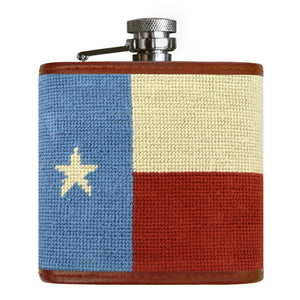 Smathers and Branson Vintage Texas Flag Multi Needlepoint Flask Front 