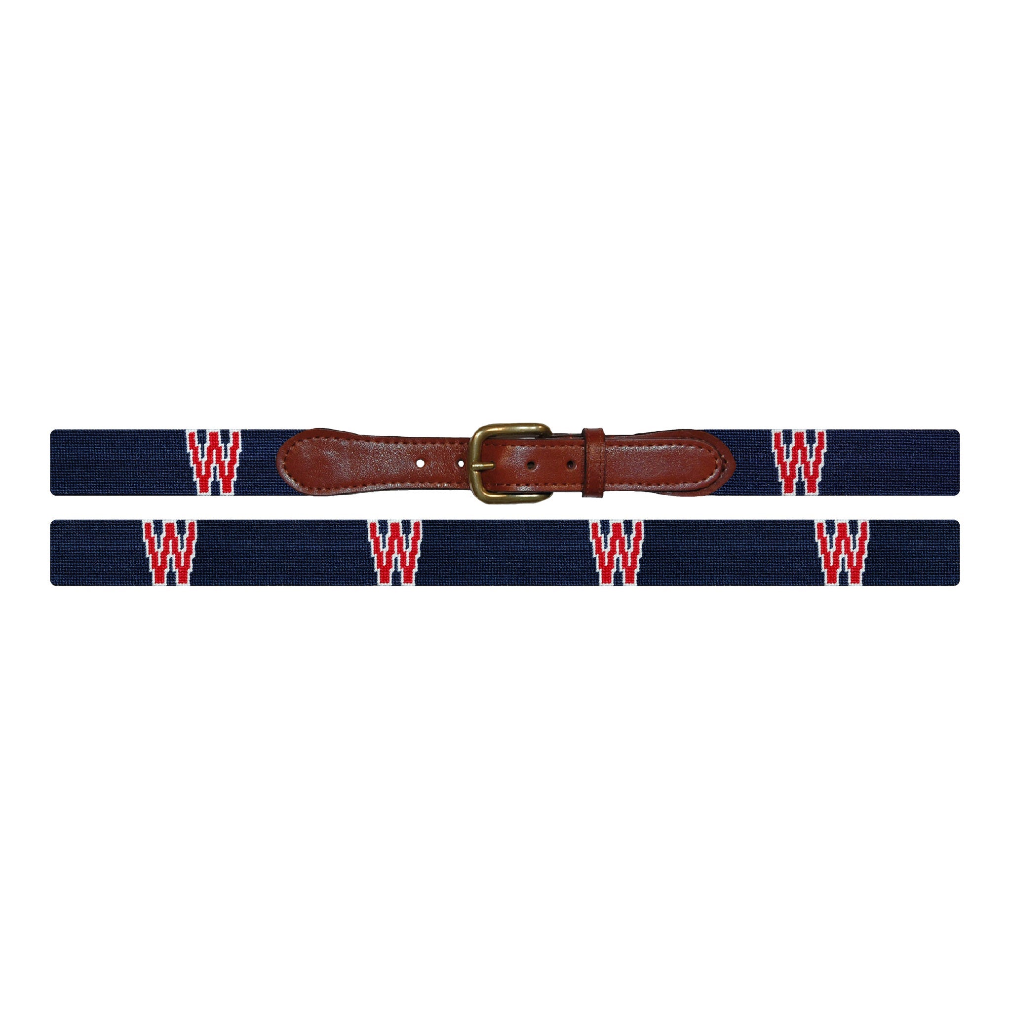 Smathers and Branson Washington Senators Cooperstown Needlepoint Belt Laid Out 