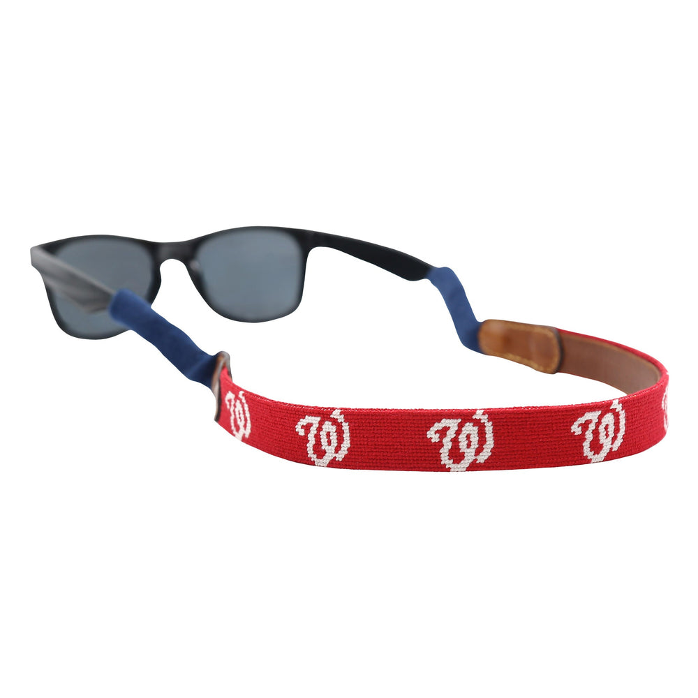 Smathers and Branson Washington Nationals Needlepoint Sunglass Strap Attached to glasses  