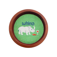 Smathers and Branson Whino Mint Needlepoint Wine Bottle Coaster 