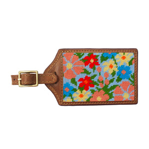 Smathers and Branson Wildflower Multi Needlepoint Luggage Tag 