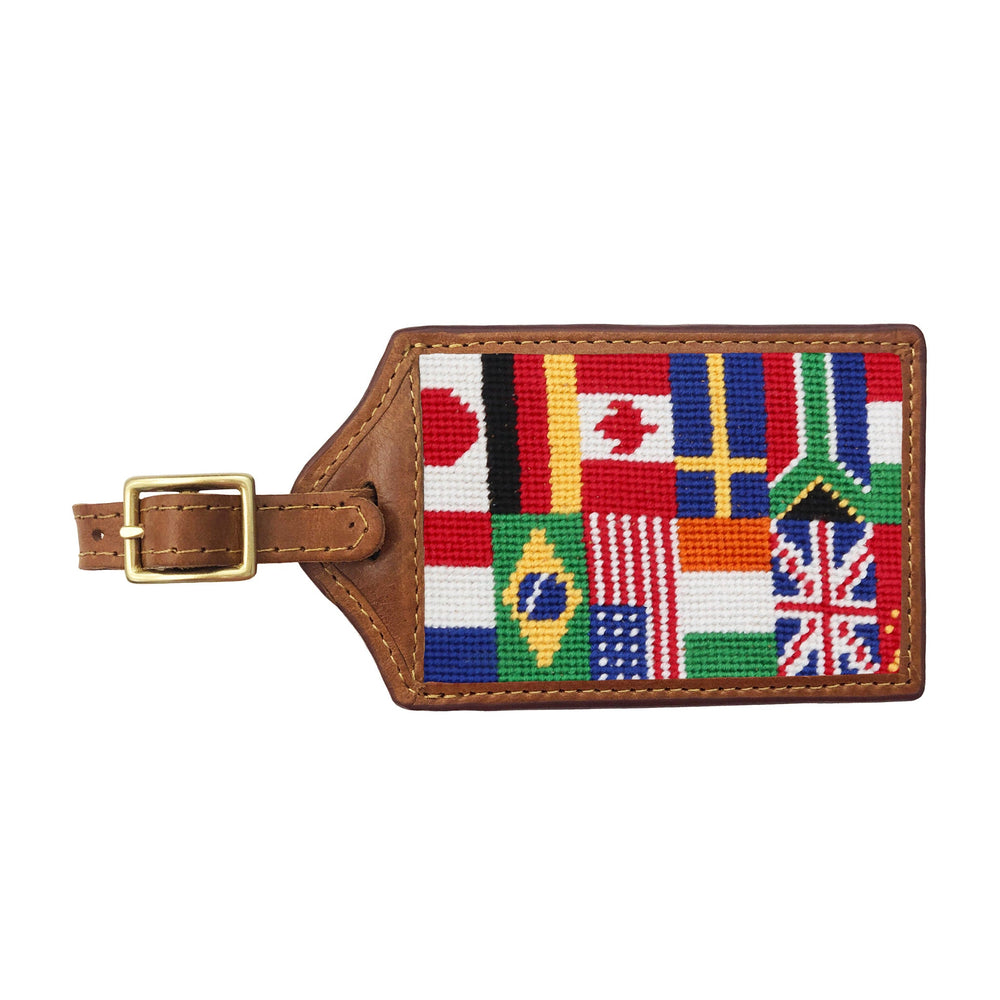 Smathers and Branson World Traveler Needlepoint Luggage Tag 