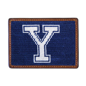 Smathers and Branson Yale Needlepoint Credit Card Wallet Front side