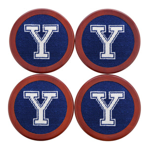 Smathers and Branson Yale Needlepoint Coasters   