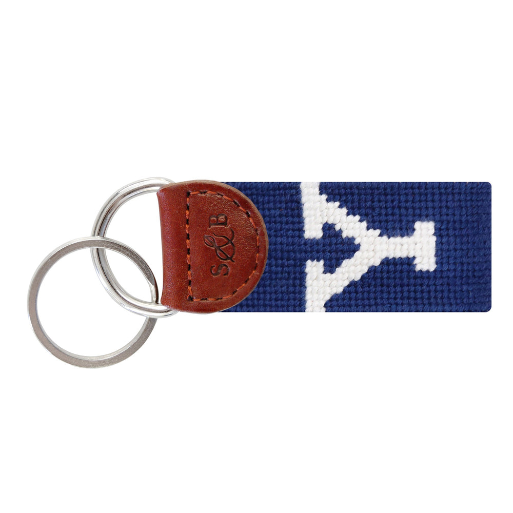 Smathers and Branson Yale Needlepoint Key Fob 