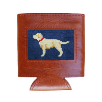 Smathers and Branson Yellow Lab Classic Navy Needlepoint Can Cooler   