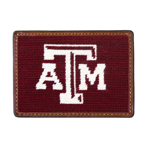 Smathers and Branson texas a&m Needlepoint Credit Card Wallet Front side